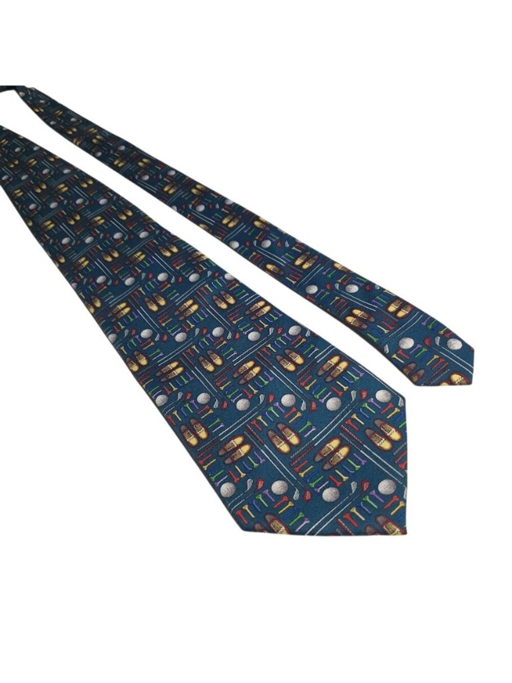 Utopia Golf Necktie Men Blue Novelty Golf Tee Club Shoe Accessories Rayon
